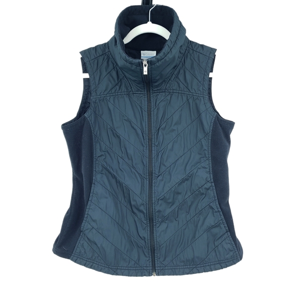 Columbia Jackets & Blazers - Columbia Women's Large Fleece Vest Black Quilted Collared Lightweight
